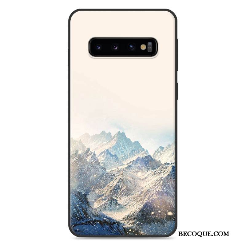 Kuori Samsung Galaxy S10+ Maalaus Puhelimen Kuoret Sininen, Kotelo Samsung Galaxy S10+ Suojaus Maisema