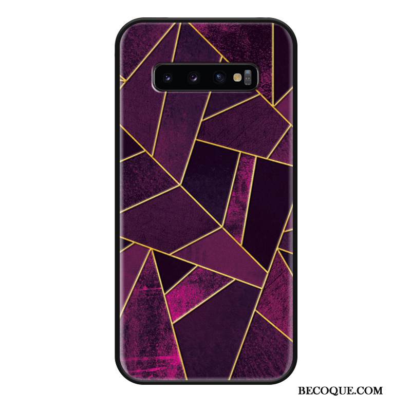 Kuori Samsung Galaxy S10+ Monivärinen Geometria Valkoinen, Kotelo Samsung Galaxy S10+ Kohokuviointi Persoonallisuus Yksinkertainen