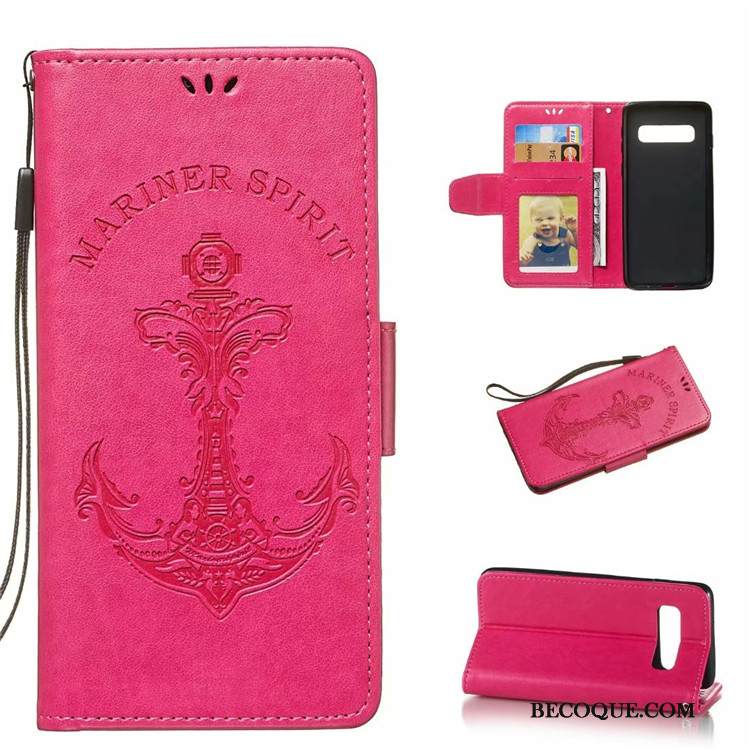 Kuori Samsung Galaxy S10+ Nahka Kulta Puhelimen Kuoret, Kotelo Samsung Galaxy S10+ Suojaus Merenneito Murtumaton