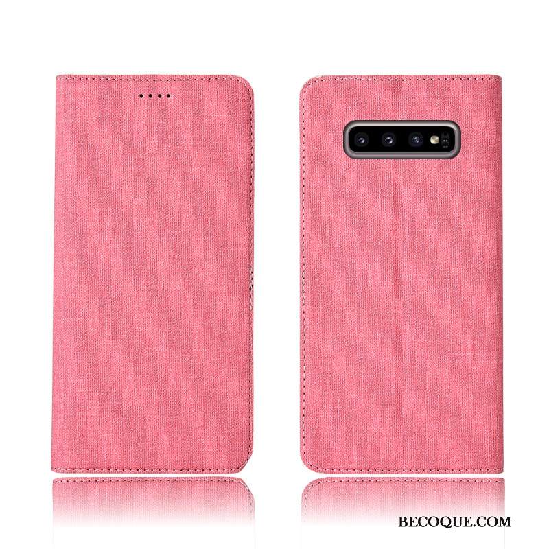 Kuori Samsung Galaxy S10+ Nahka Pellava Uusi, Kotelo Samsung Galaxy S10+ Laukut Murtumaton Jauhe