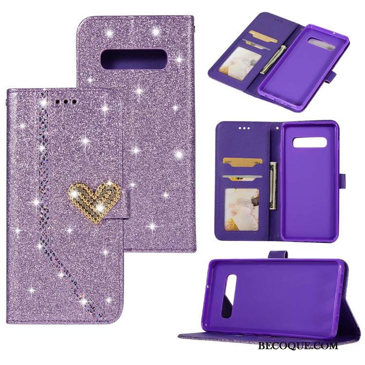 Kuori Samsung Galaxy S10+ Nahka Rakkaus Violetti, Kotelo Samsung Galaxy S10+ Kuoret Uusi Jauhe