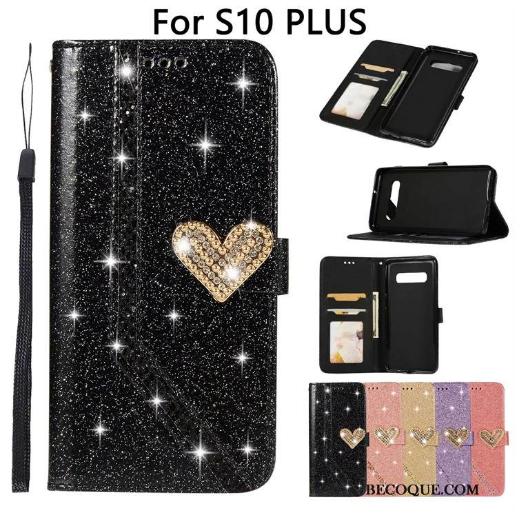 Kuori Samsung Galaxy S10+ Nahka Rakkaus Violetti, Kotelo Samsung Galaxy S10+ Kuoret Uusi Jauhe