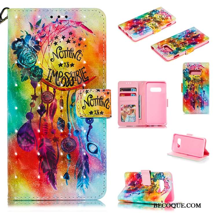 Kuori Samsung Galaxy S10 Nahka Trendi Puhelimen Kuoret, Kotelo Samsung Galaxy S10 Kuoret Vihreä