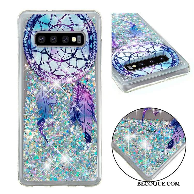 Kuori Samsung Galaxy S10 Pehmeä Neste Jauhe Murtumaton, Kotelo Samsung Galaxy S10 Sarjakuva Puhelimen Kuoret Kulta