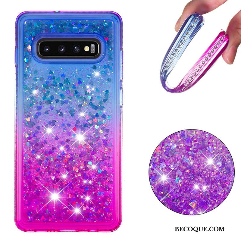 Kuori Samsung Galaxy S10+ Pehmeä Neste Puhelimen Kuoret Juoksuhiekka, Kotelo Samsung Galaxy S10+ Suojaus Violetti Kaltevuus