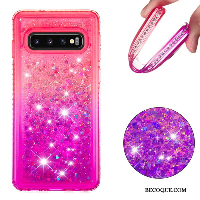 Kuori Samsung Galaxy S10+ Pehmeä Neste Puhelimen Kuoret Juoksuhiekka, Kotelo Samsung Galaxy S10+ Suojaus Violetti Kaltevuus