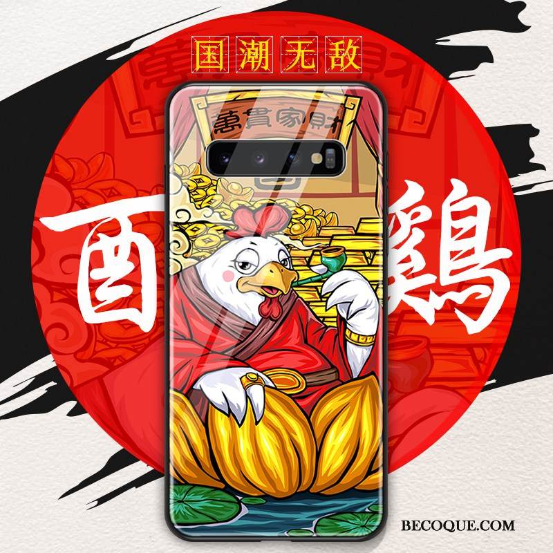 Kuori Samsung Galaxy S10 Silikoni Kiinalainen Tyyli Punainen, Kotelo Samsung Galaxy S10 Pehmeä Neste Puhelimen Kuoret Trendi