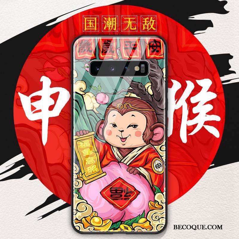 Kuori Samsung Galaxy S10 Silikoni Kiinalainen Tyyli Punainen, Kotelo Samsung Galaxy S10 Pehmeä Neste Puhelimen Kuoret Trendi