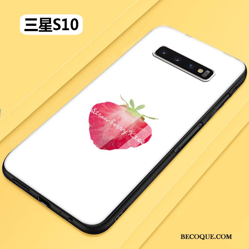 Kuori Samsung Galaxy S10 Silikoni Lasi Taide, Kotelo Samsung Galaxy S10 Laukut Ihana Kova