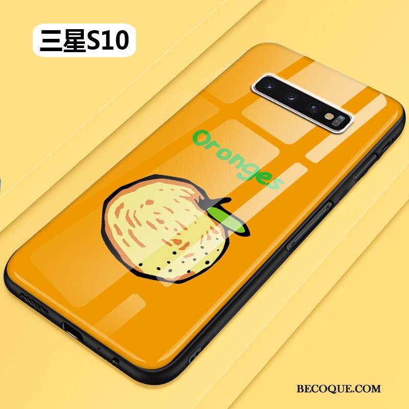 Kuori Samsung Galaxy S10 Silikoni Lasi Taide, Kotelo Samsung Galaxy S10 Laukut Ihana Kova