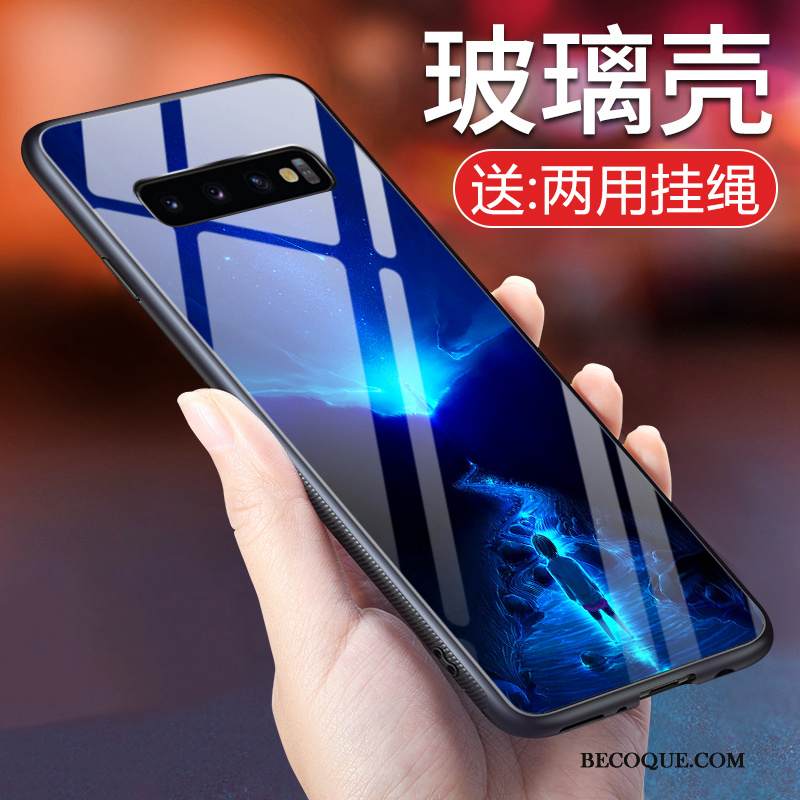 Kuori Samsung Galaxy S10 Silikoni Lasi Tide-brändi, Kotelo Samsung Galaxy S10 Tila Karkaisu Violetti