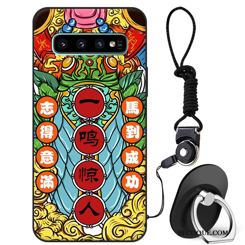 Kuori Samsung Galaxy S10 Silikoni Murtumaton Tide-brändi, Kotelo Samsung Galaxy S10 Laukut Keltainen Kiinalainen Tyyli