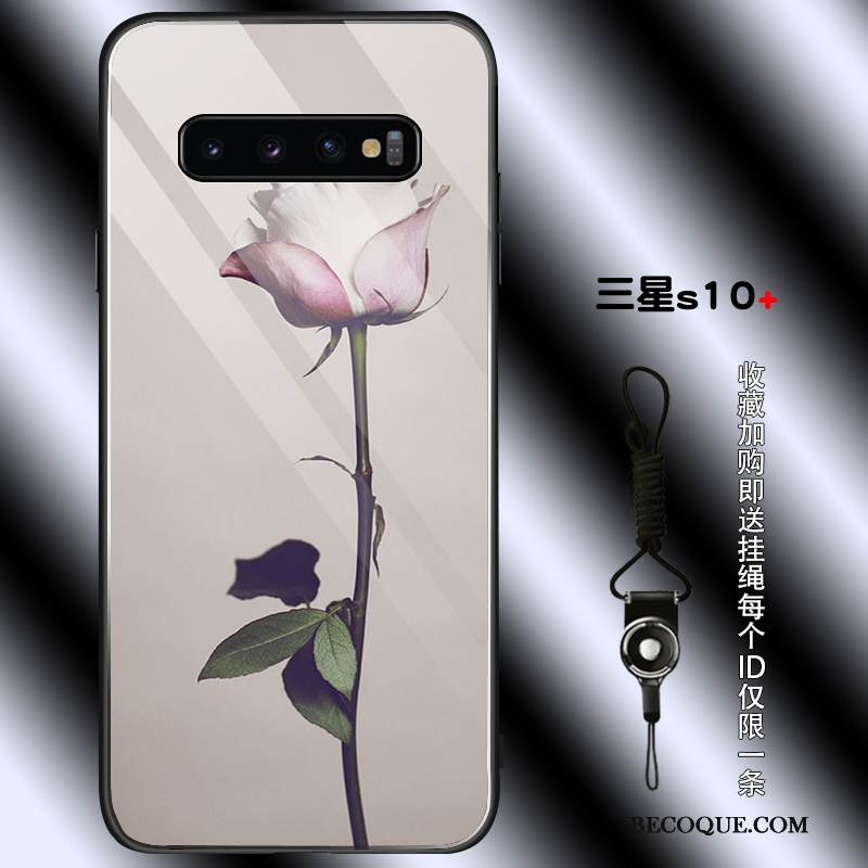 Kuori Samsung Galaxy S10+ Silikoni Nuoret Pinkki, Kotelo Samsung Galaxy S10+ Laukut Lasi Yksinkertainen