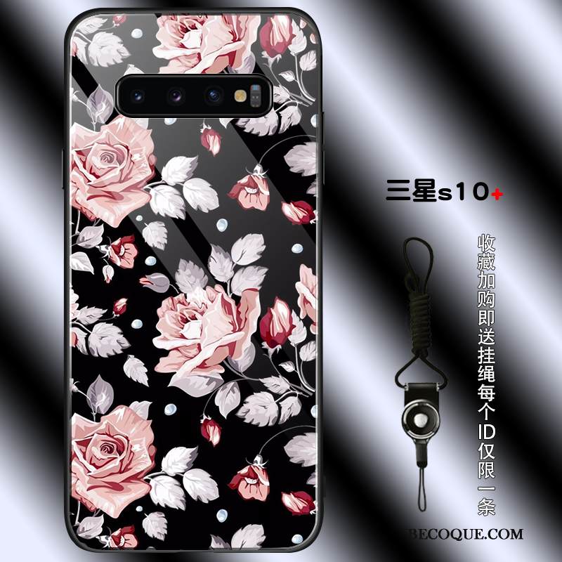 Kuori Samsung Galaxy S10+ Silikoni Nuoret Pinkki, Kotelo Samsung Galaxy S10+ Laukut Lasi Yksinkertainen
