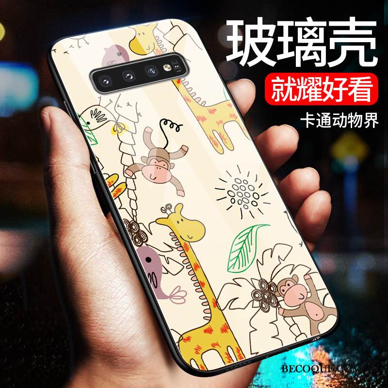 Kuori Samsung Galaxy S10+ Silikoni Persoonallisuus Lasi, Kotelo Samsung Galaxy S10+ Laukut Murtumaton Puhelimen Kuoret