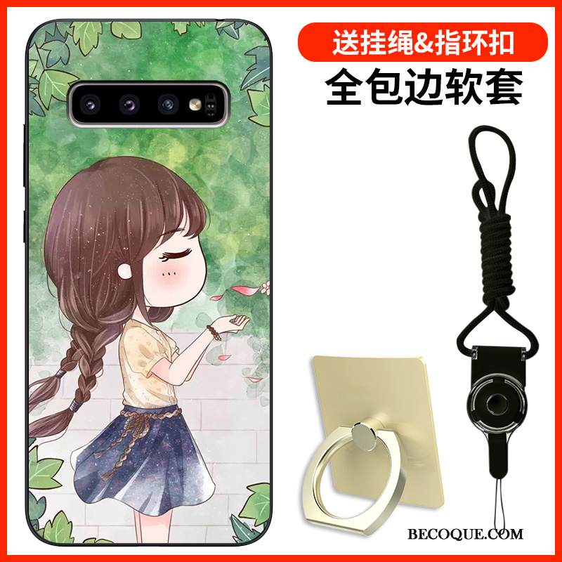 Kuori Samsung Galaxy S10 Silikoni Persoonallisuus Vihreä, Kotelo Samsung Galaxy S10 Pehmeä Neste Murtumaton Puhelimen Kuoret