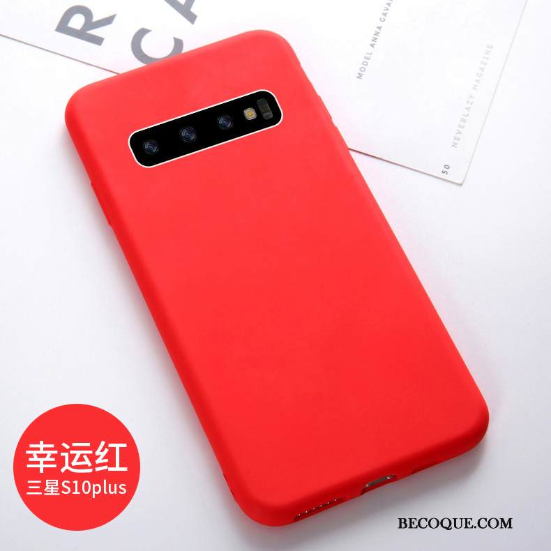 Kuori Samsung Galaxy S10+ Silikoni Pesty Suede Ohut, Kotelo Samsung Galaxy S10+ Suojaus Tide-brändi Puhelimen Kuoret