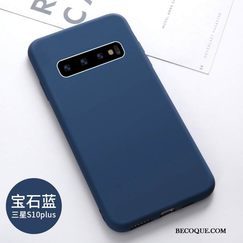 Kuori Samsung Galaxy S10+ Silikoni Pesty Suede Ohut, Kotelo Samsung Galaxy S10+ Suojaus Tide-brändi Puhelimen Kuoret