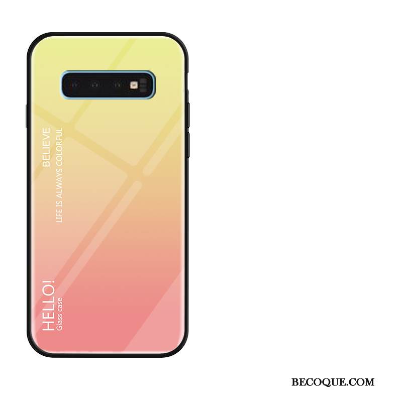 Kuori Samsung Galaxy S10 Silikoni Trendi Keltainen, Kotelo Samsung Galaxy S10 Kaltevuus Net Red