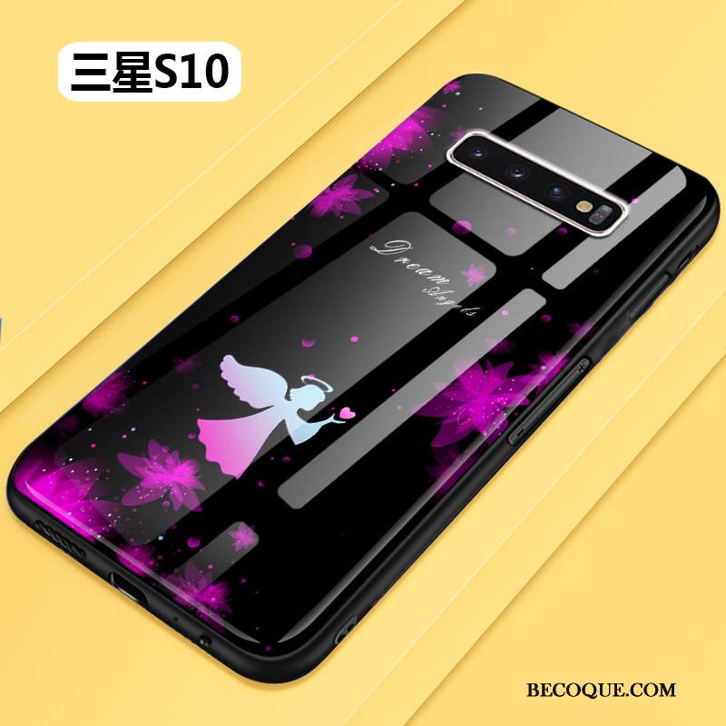 Kuori Samsung Galaxy S10 Tila Lasi Puhelimen Kuoret, Kotelo Samsung Galaxy S10 Suojaus Persoonallisuus Musta