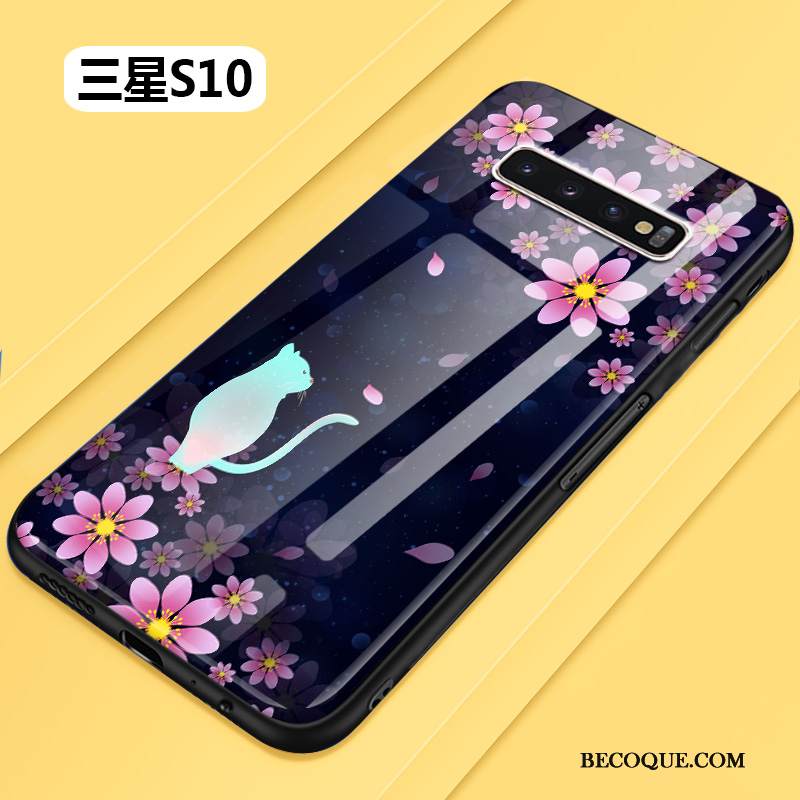 Kuori Samsung Galaxy S10 Tila Lasi Puhelimen Kuoret, Kotelo Samsung Galaxy S10 Suojaus Persoonallisuus Musta