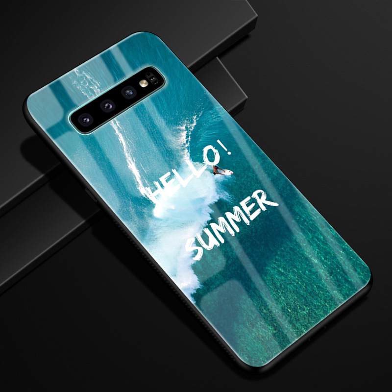 Kuori Samsung Galaxy S10+ Ylellisyys Lasi Trendi, Kotelo Samsung Galaxy S10+ Suojaus Puhelimen Kuoret Tähtitaivas