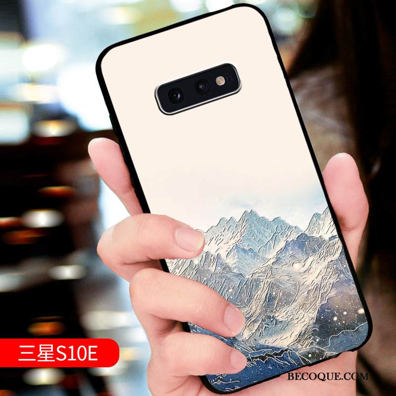 Kuori Samsung Galaxy S10e Kohokuviointi Pesty Suede Ohut, Kotelo Samsung Galaxy S10e Pehmeä Neste Ylellisyys Puhelimen Kuoret