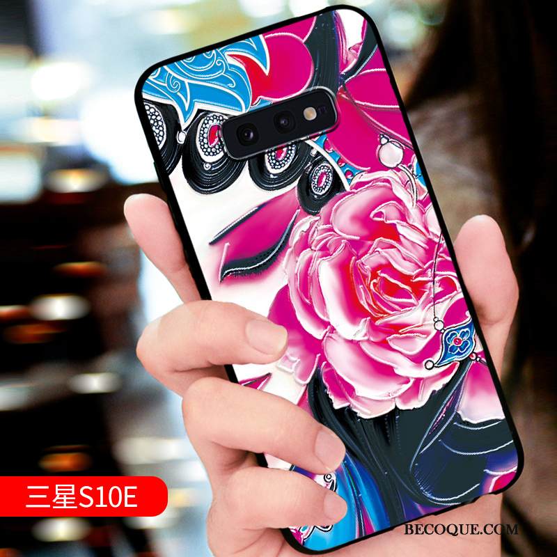 Kuori Samsung Galaxy S10e Kohokuviointi Pesty Suede Ohut, Kotelo Samsung Galaxy S10e Pehmeä Neste Ylellisyys Puhelimen Kuoret