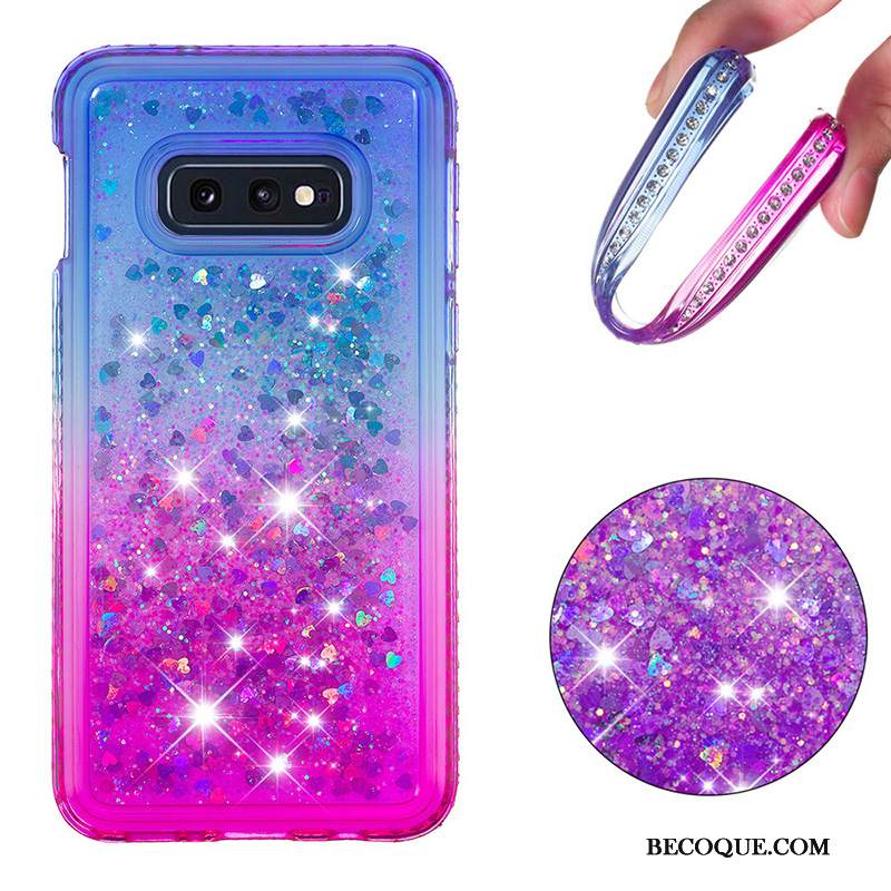 Kuori Samsung Galaxy S10e Laukut Kaltevuus Sininen, Kotelo Samsung Galaxy S10e Suojaus Juoksuhiekka Violetti