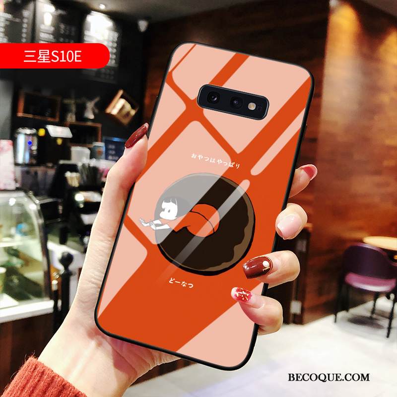 Kuori Samsung Galaxy S10e Laukut Muokata Puhelimen Kuoret, Kotelo Samsung Galaxy S10e Sarjakuva Pesty Suede Net Red