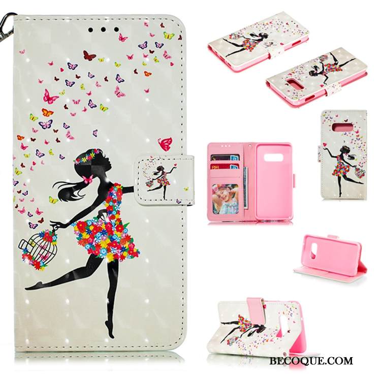 Kuori Samsung Galaxy S10e Nahka Puhelimen Kuoret Trendi, Kotelo Samsung Galaxy S10e Kuoret Sininen