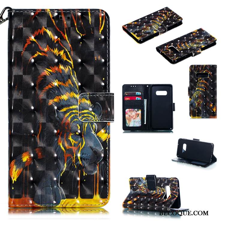 Kuori Samsung Galaxy S10e Nahka Puhelimen Kuoret Trendi, Kotelo Samsung Galaxy S10e Kuoret Sininen