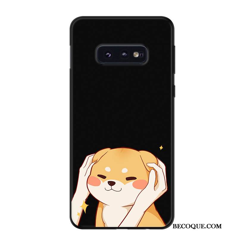 Kuori Samsung Galaxy S10e Sarjakuva Musta Yksinkertainen, Kotelo Samsung Galaxy S10e Suojaus Ihana Puhelimen Kuoret