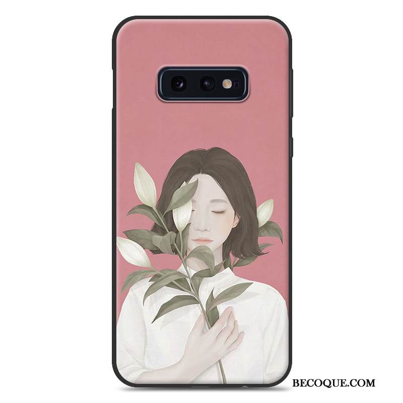 Kuori Samsung Galaxy S10e Silikoni Ihana Kukkakuvio, Kotelo Samsung Galaxy S10e Pehmeä Neste Persoonallisuus Pesty Suede