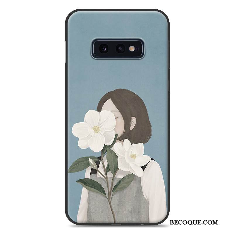 Kuori Samsung Galaxy S10e Silikoni Ihana Kukkakuvio, Kotelo Samsung Galaxy S10e Pehmeä Neste Persoonallisuus Pesty Suede