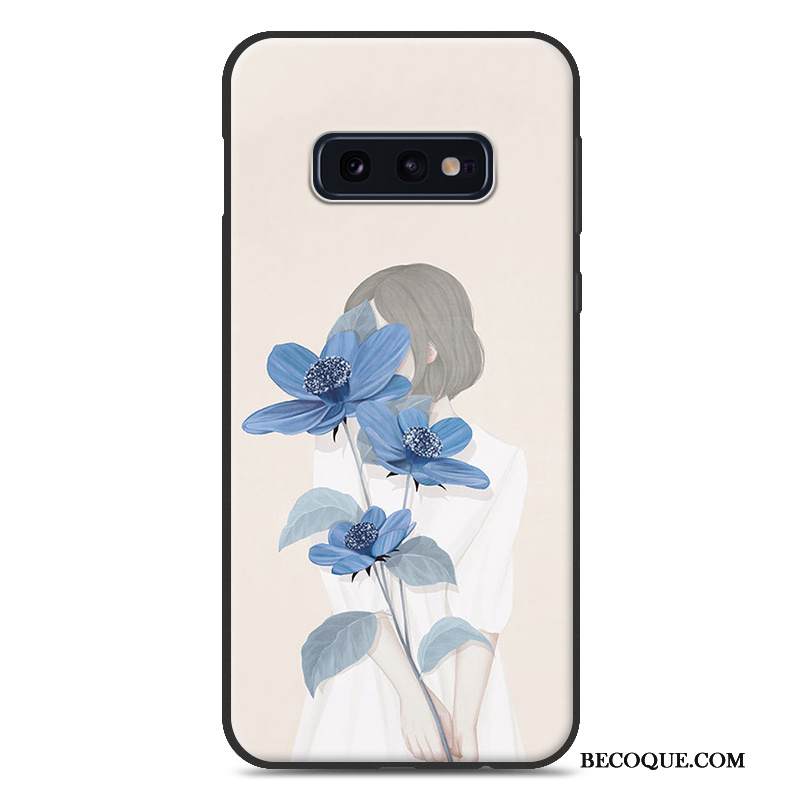 Kuori Samsung Galaxy S10e Silikoni Ihana Kukkakuvio, Kotelo Samsung Galaxy S10e Pehmeä Neste Persoonallisuus Pesty Suede
