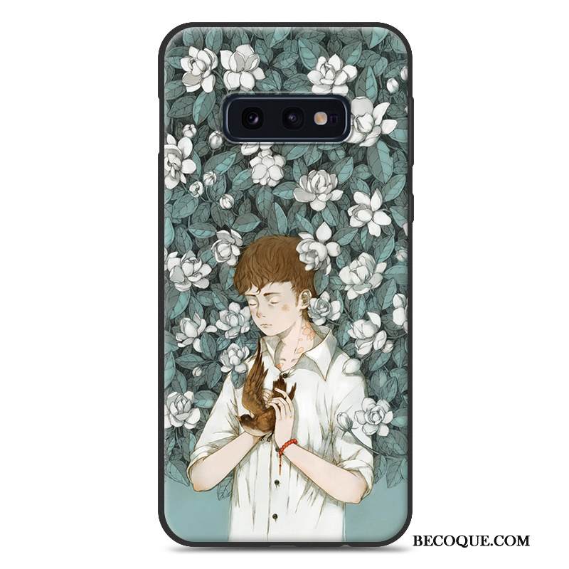 Kuori Samsung Galaxy S10e Silikoni Ihana Kukkakuvio, Kotelo Samsung Galaxy S10e Pehmeä Neste Persoonallisuus Pesty Suede
