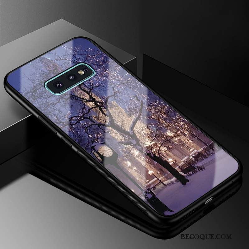 Kuori Samsung Galaxy S10e Suojaus Lasi Sininen, Kotelo Samsung Galaxy S10e Eurooppa Tuuli