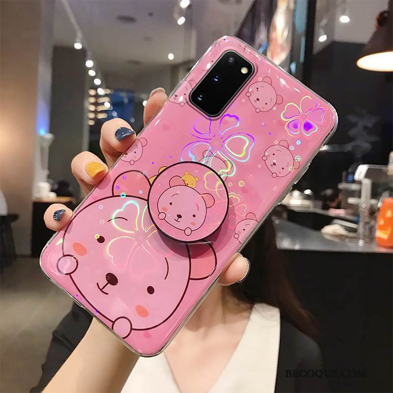 Kuori Samsung Galaxy S20 Laukut Persoonallisuus Net Red, Kotelo Samsung Galaxy S20 Pehmeä Neste Murtumaton Bear