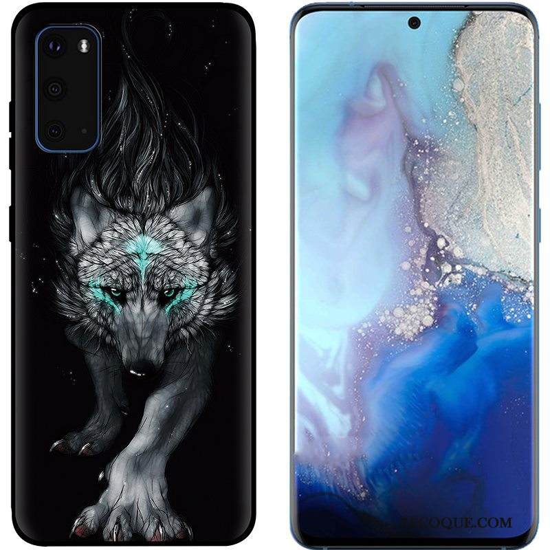 Kuori Samsung Galaxy S20 Maalaus Puhelimen Kuoret Pu, Kotelo Samsung Galaxy S20 Pehmeä Neste Musta Pesty Suede