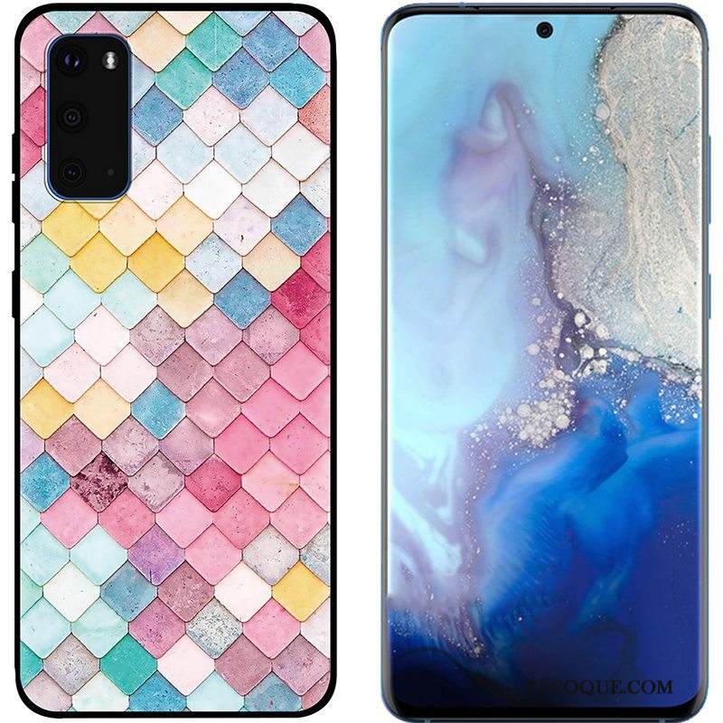 Kuori Samsung Galaxy S20 Maalaus Puhelimen Kuoret Pu, Kotelo Samsung Galaxy S20 Pehmeä Neste Musta Pesty Suede