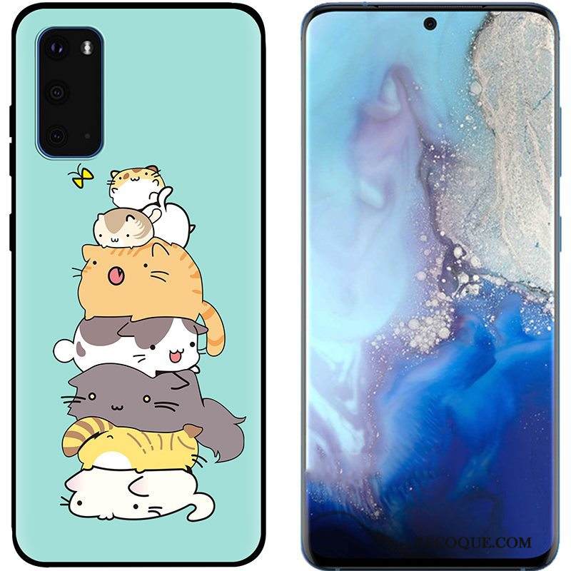 Kuori Samsung Galaxy S20 Maalaus Puhelimen Kuoret Pu, Kotelo Samsung Galaxy S20 Pehmeä Neste Musta Pesty Suede