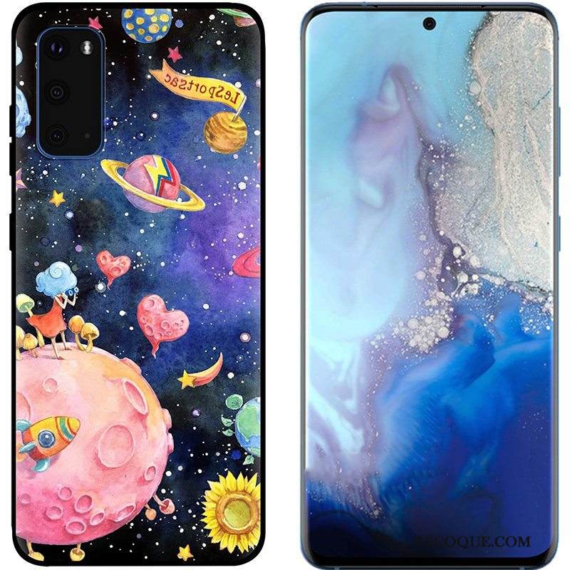 Kuori Samsung Galaxy S20 Maalaus Puhelimen Kuoret Pu, Kotelo Samsung Galaxy S20 Pehmeä Neste Musta Pesty Suede