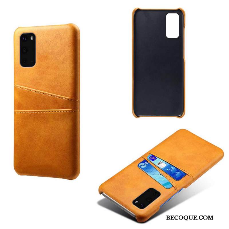 Kuori Samsung Galaxy S20 Nahka Kortti Puhelimen Kuoret, Kotelo Samsung Galaxy S20 Suojaus Punainen