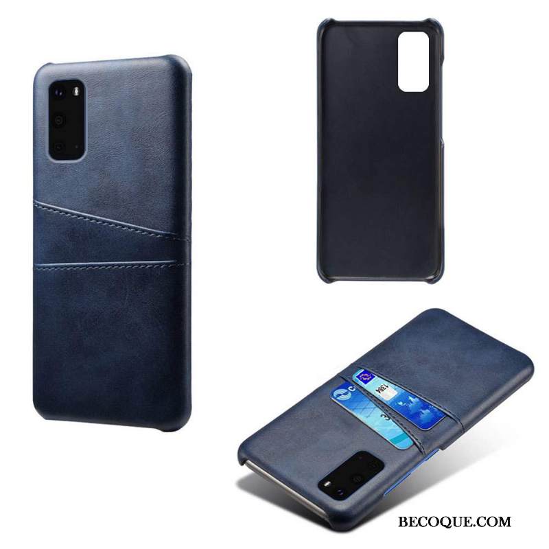 Kuori Samsung Galaxy S20 Nahka Kortti Puhelimen Kuoret, Kotelo Samsung Galaxy S20 Suojaus Punainen