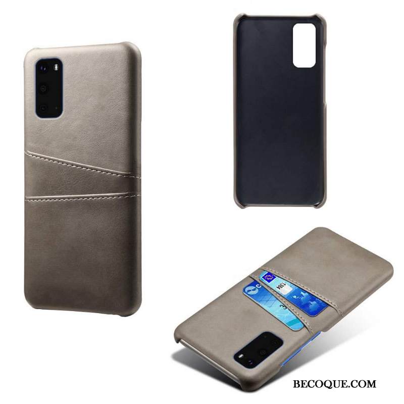 Kuori Samsung Galaxy S20 Nahka Kortti Puhelimen Kuoret, Kotelo Samsung Galaxy S20 Suojaus Punainen