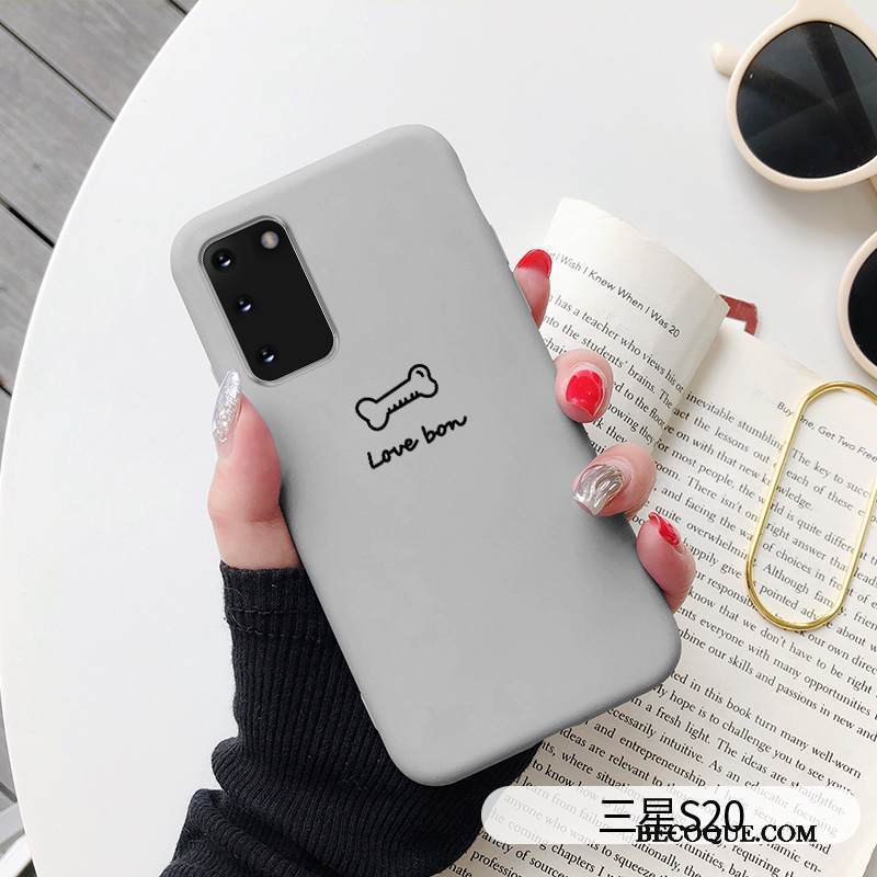Kuori Samsung Galaxy S20 Pehmeä Neste Kissa Net Red, Kotelo Samsung Galaxy S20 Silikoni Rakastunut Murtumaton