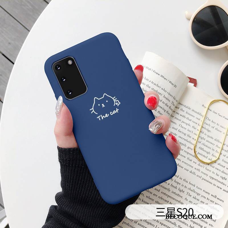 Kuori Samsung Galaxy S20 Pehmeä Neste Kissa Net Red, Kotelo Samsung Galaxy S20 Silikoni Rakastunut Murtumaton