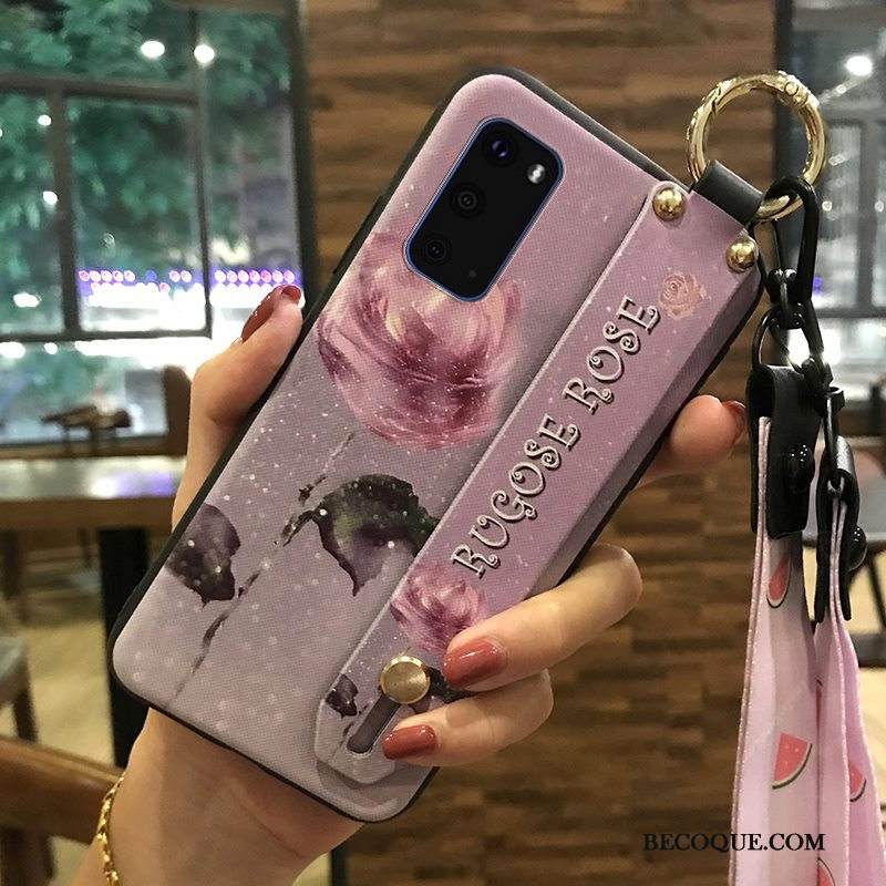 Kuori Samsung Galaxy S20 Pehmeä Neste Kustannukset Ripustettavat Koristeet, Kotelo Samsung Galaxy S20 Luova Kukka Puhelimen Kuoret