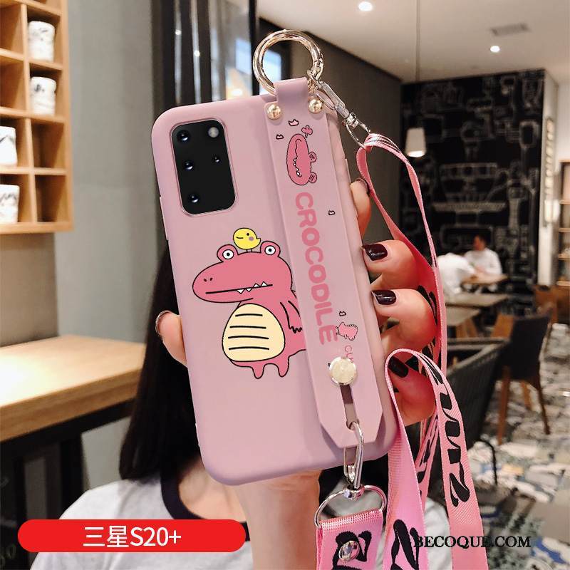 Kuori Samsung Galaxy S20+ Pehmeä Neste Net Red Rakastunut, Kotelo Samsung Galaxy S20+ Sarjakuva Krokotiili Vihreä